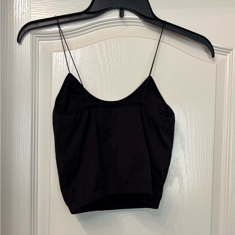 SO Black Sleeveless Fitted Crop Camisole